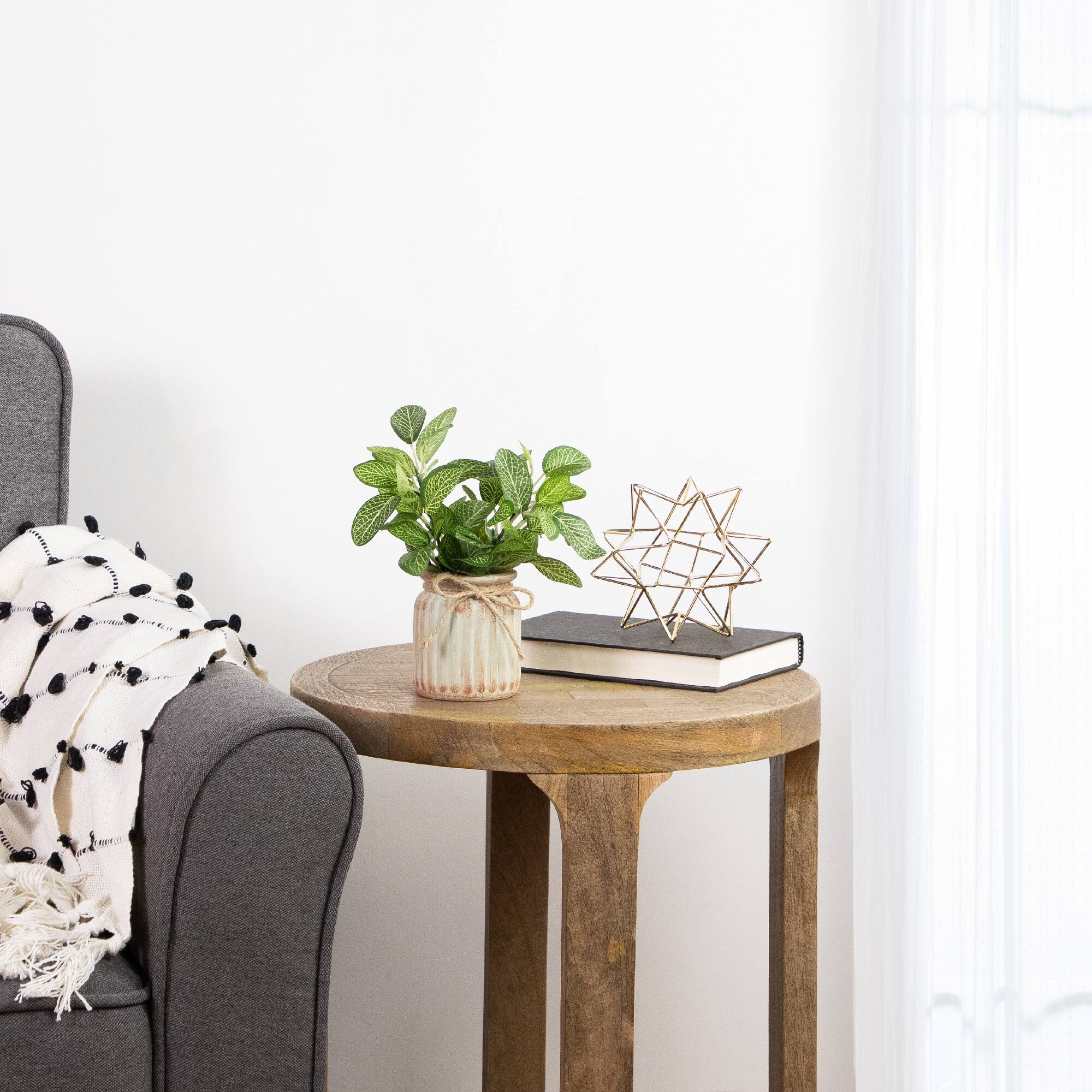 8" Reticulated Spring Foliage in Ceramic Pot